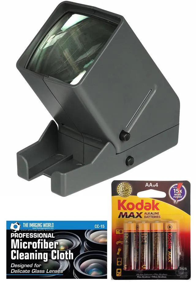 Main image of Medalight 35mm Desk Top Portable LED Negative and Slide Viewer + AA Batteries + Microfiber Cleaning Cloth