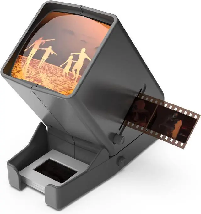 Alt view image 3 of 6 - 35mm Slide Viewer, 3X Magnification and Desk Top LED Lighted Illuminated Viewing and Battery Operation-for 35mm Slides & Positive Film Negatives 4AA Batteries Included