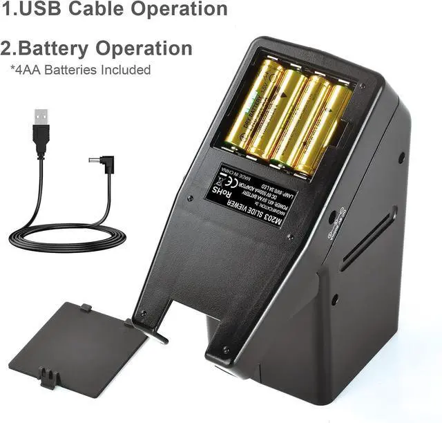Alt view image 5 of 6 - 35mm Slide Viewer, 3X Magnification and Desk Top LED Lighted Illuminated Viewing and Battery Operation-for 35mm Slides & Positive Film Negatives 4AA Batteries Included