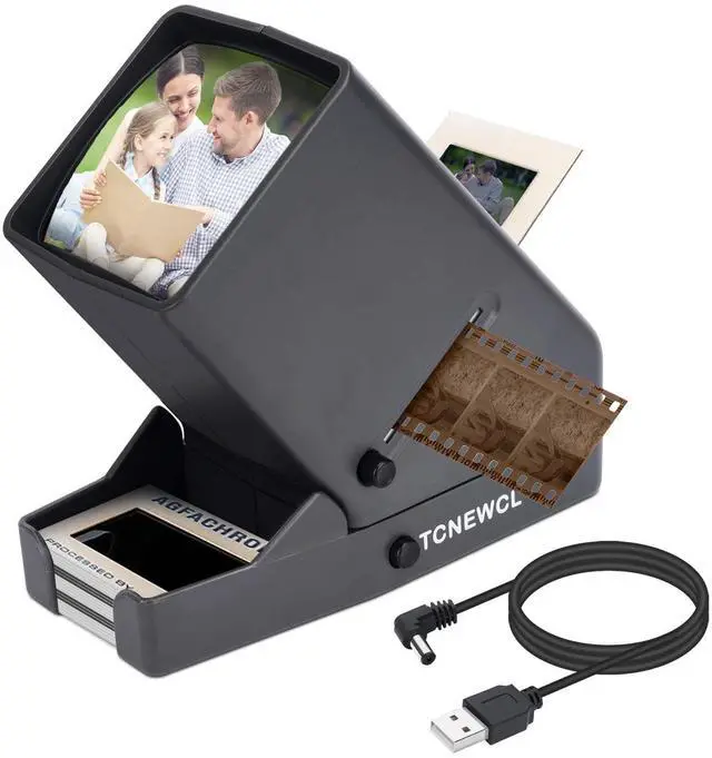 Main image of 35mm Slide and Film Viewer, Negative Scanner, Desk Top LED Lighted Illuminated Viewing, 3X Magnification, USB Powered