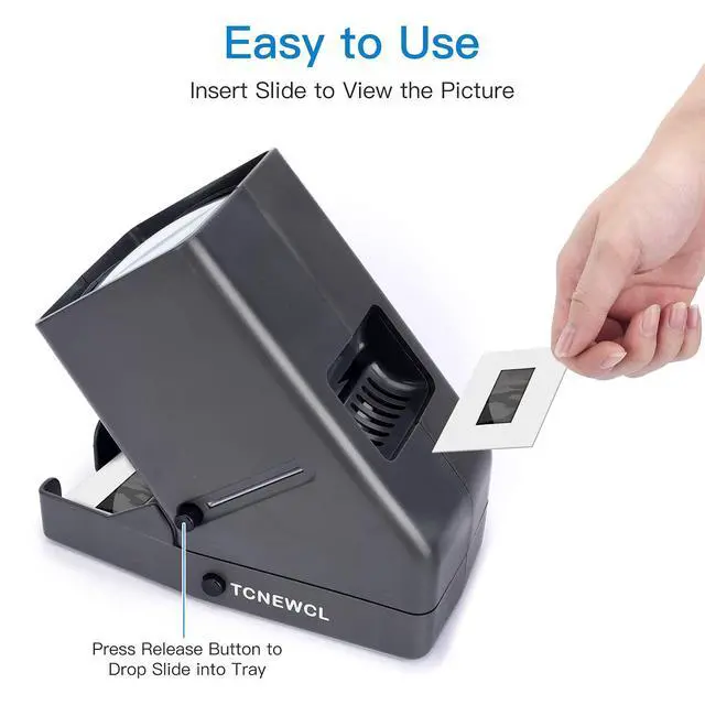 Alt view image 4 of 7 - 35mm Slide and Film Viewer, Negative Scanner, Desk Top LED Lighted Illuminated Viewing, 3X Magnification, USB Powered