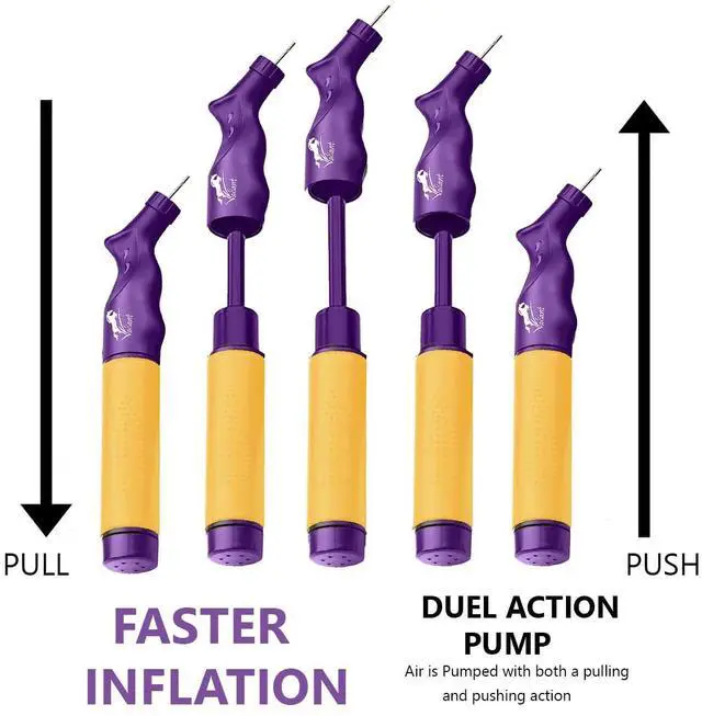 Alt view image 2 of 5 - Sports Ball Pump Inflator with 5 Needles (Pin), Dual Action Hand Held Portable Air Pump with pins to Inflate Soccer Ball, Football, Volleyball, Rugby,Netball & Basketball (UR-0HGU-0CTL)