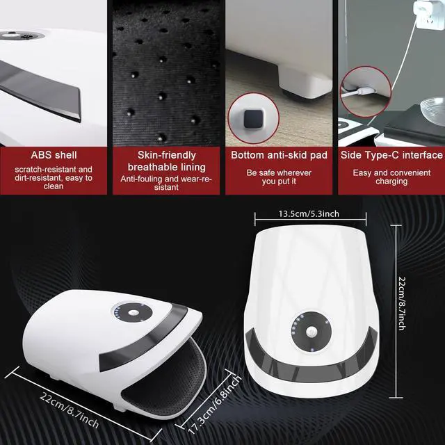 Alt view image 6 of 6 - Hand Massager with Compression & Heating,Valentines Day Gifts for Her Him,Electric Hand Massager for Arthritis and Carpal Tunnel,Gifts for Women Men Her Him(White)