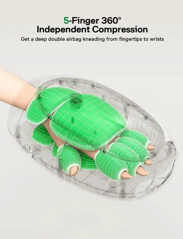 Alt view image 2 of 7 - Hand Massager for Arthritis and Carpal Tunnel, 6 Modes 6 Intensities Hand Massager with Heat and Compression, Large LCD Display Full Hand & Wrist Massager, Christmas Gifts for Men Women Dad Mom