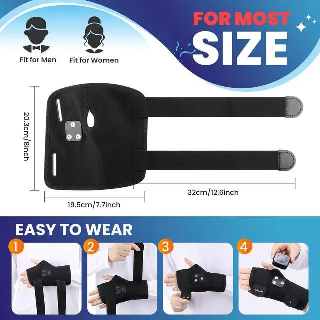 Alt view image 6 of 7 - Cordless Wrist Heating Pad for Arthritis and Carpal Tunnel Relief, Hand Heating Pad Heated Wrist Brace for Left Hand - Gifts for Women Men