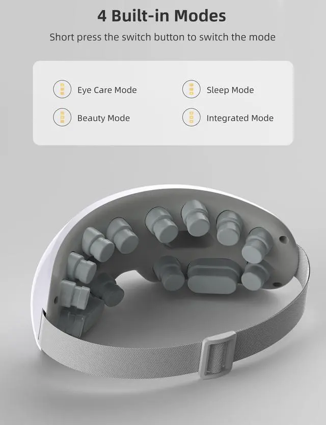 Alt view image 6 of 7 - Eye Massager with Heat & Vibration, Upgraded Heated Eye Massager with Acupressure, Music, Voice Prompts, Vision Window, Smart Eye Care Birthday Gifts for Mom Dad Friend Women Men