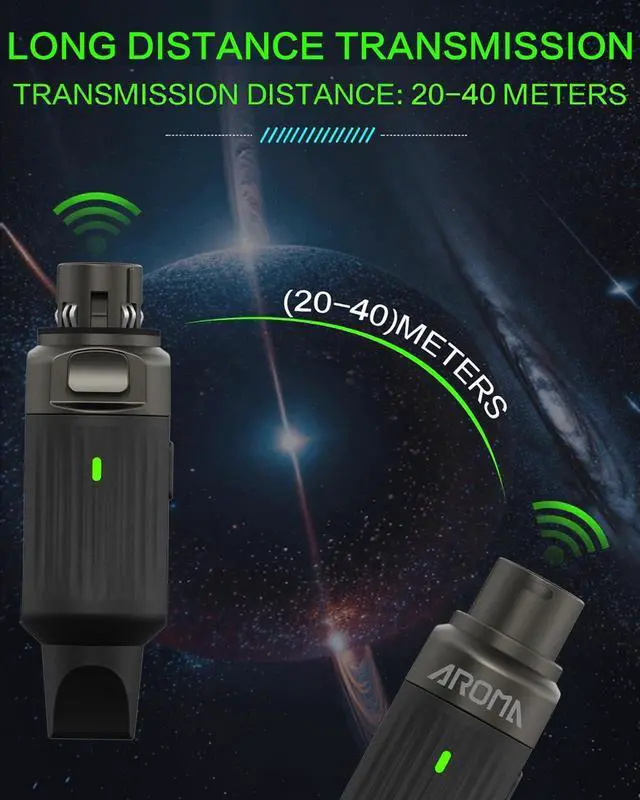 Alt view image 2 of 7 - Aroma Wireless XLR Transmitter and Receiver, Professional UHF Wireless Microphone System for Stable Transmission, 7-Channel, 130ft Range, Wireless Mic Adapter for Dynamic Mics/PA/Mixer(ARC2)