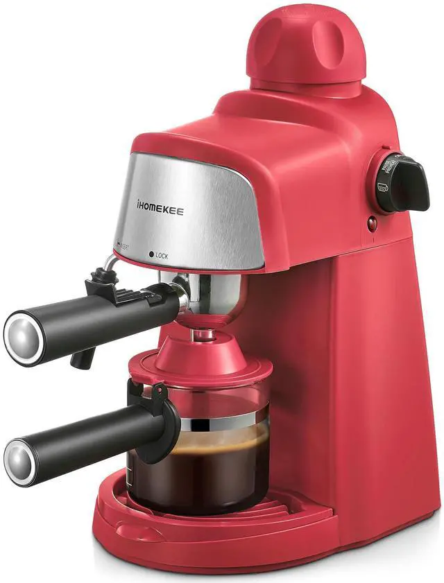 Main image of Espresso Machine, 3.5Bar Espresso and Cappuccino Machine with Preheating Function, 4 Cup Coffee Maker with Milk Frothing Function and Steam Wand (Red), CM6810