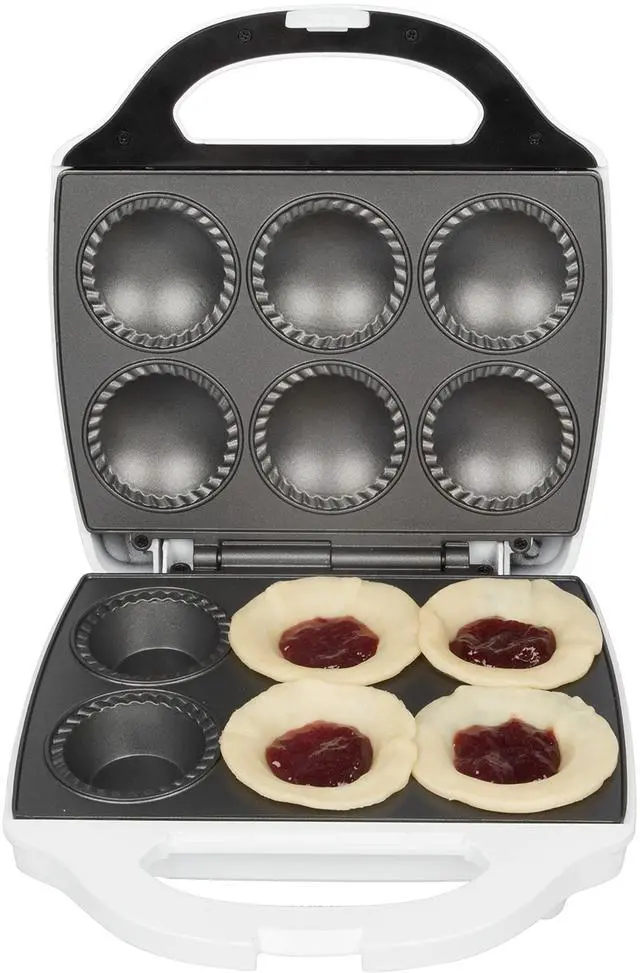 Alt view image 5 of 7 - Mini Pie & Quiche Maker- Electric Christmas Baker Cooks 6 Small Quiches or Pies in Minutes- Dough Cutting Circle Easy Measurement- Better than Tins, Pans- Baking or Dessert Gift - Holiday Must Have