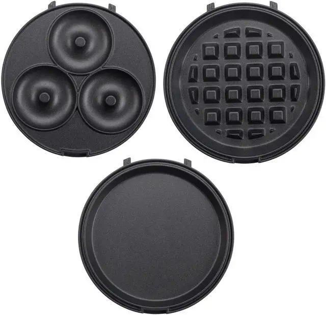 Alt view image 5 of 7 - 3 in 1 Mini Breakfast Maker- Make Mini Waffles Donuts Pancakes or Eggs all in 1 Multi Use Appliance- Easily Swap & Clean Interchangeable Griddle Plates- Small Electric Nonstick Holiday Baker Xmas Gift