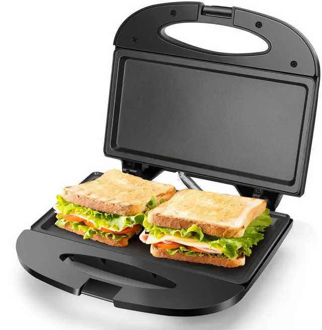Main image of Sandwich Maker with Non-stick Deep Grid Surface for Egg, Ham, Steaks Compact Electric Grill Tostadora de Pan Black, ETL Certificated, Roy