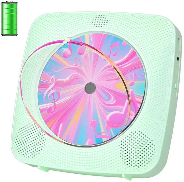 Main image of CD Player Portable Bluetooth Rechargeable: CD Players for Home with 1800mAh Desktop Wall CD Player with Speakers with Dust Cover LCD Screen Display FM Radio USB AUX Jack Remote Control