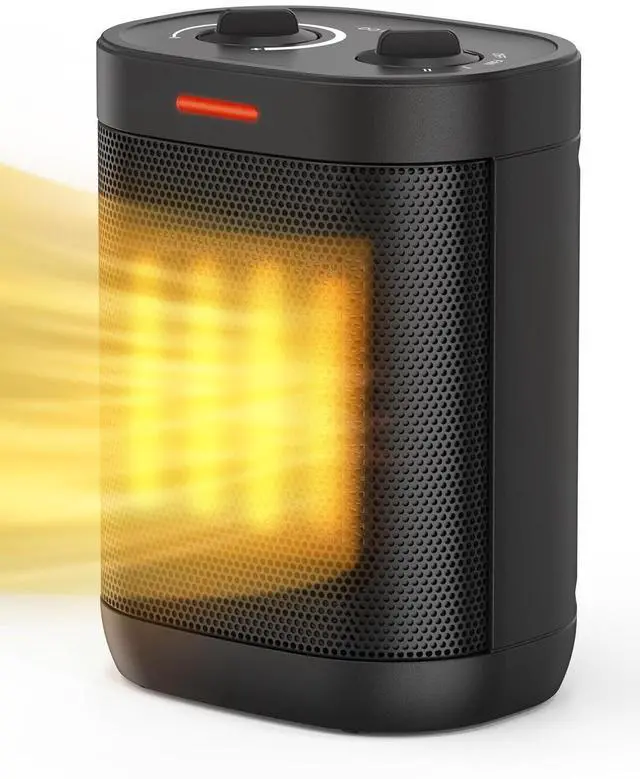 Main image of 1500W PTC Ceramic Space Heater For Indoor Use, Portable Electric Heater with Adjustable Thermostat, Personal Office Heater with Overheat Tip-over, Small Safe for Indoor Home Bedroom