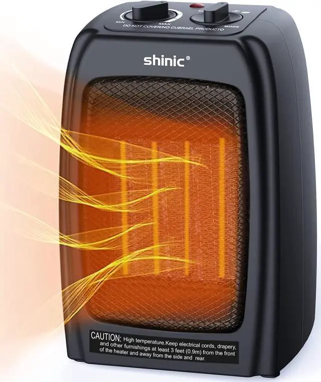 Main image of Space Heater for Indoor Use, 1500W/750W/ECO Ceramic Space Heater, 1s Fast Heat, Overheat and Tipover Protection, Portable Electric Heater, Safe and Quiet Office Small Room Desk Heater, Black