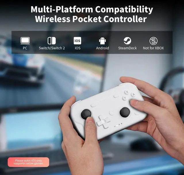 Alt view image 6 of 7 - 2 Pack Wireless Pocket Controller for Nintendo Switch/Switch 2/Android/iOS/PC/Steamdeck, Joystick Lift and Down Design, Bluetooth Gamepad with 6-axis Gyroscope/Turbo/Vibration/ 1000Hz