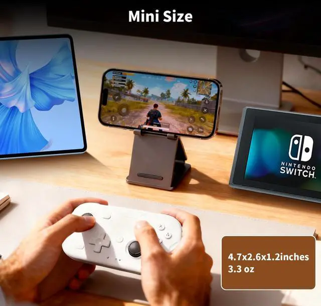 Alt view image 7 of 7 - 2 Pack Wireless Pocket Controller for Nintendo Switch/Switch 2/Android/iOS/PC/Steamdeck, Joystick Lift and Down Design, Bluetooth Gamepad with 6-axis Gyroscope/Turbo/Vibration/ 1000Hz