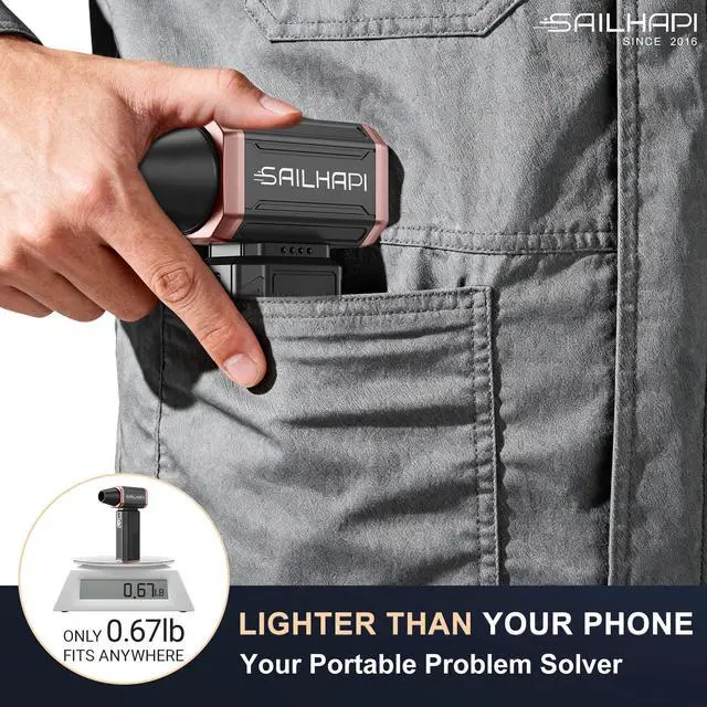 Alt view image 7 of 7 - Electric Air Duster, 300000RPM High-Speed Cordless Blower Fan with Adjustable Speed & Brushless Motor, Portable Mini Blower for Keyboard, Car Detailing, PC Cleaning, Replaces Compressed Air