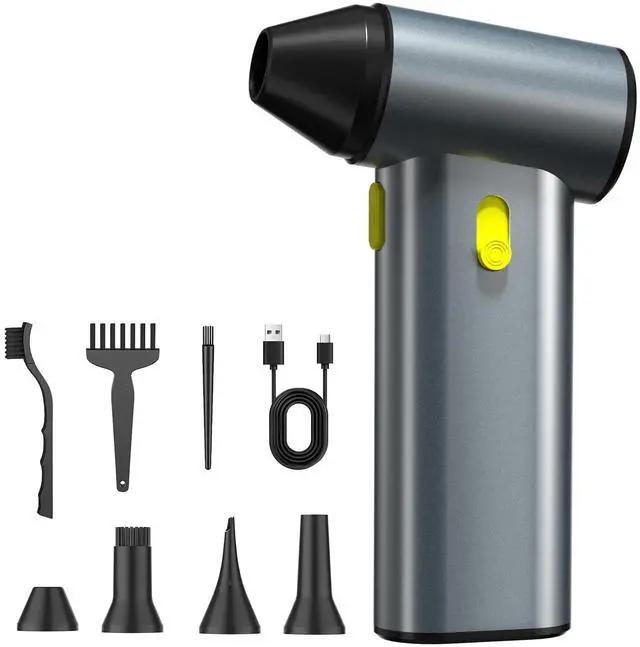 Main image of Compressed Air Duster, 130000RPM Brushless Motor, Super Power Air Duster Electric, Aluminum Alloy Body, Dust Blower with Fast Charging for Car, Computer, Keyboard, Outdoors and House