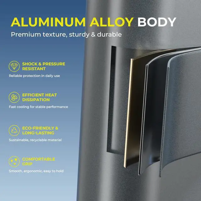 Alt view image 4 of 7 - Compressed Air Duster, 130000RPM Brushless Motor, Super Power Air Duster Electric, Aluminum Alloy Body, Dust Blower with Fast Charging for Car, Computer, Keyboard, Outdoors and House