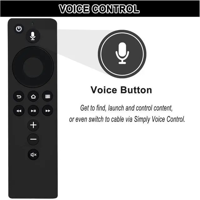 Alt view image 3 of 6 - Replacement Voice Remote Control L5B83H with Power and Volume Control | Fit for Amazon-TV-cube, Amazon-TV-Stick, Amazon-Stick-4K, and Amazon-TVs