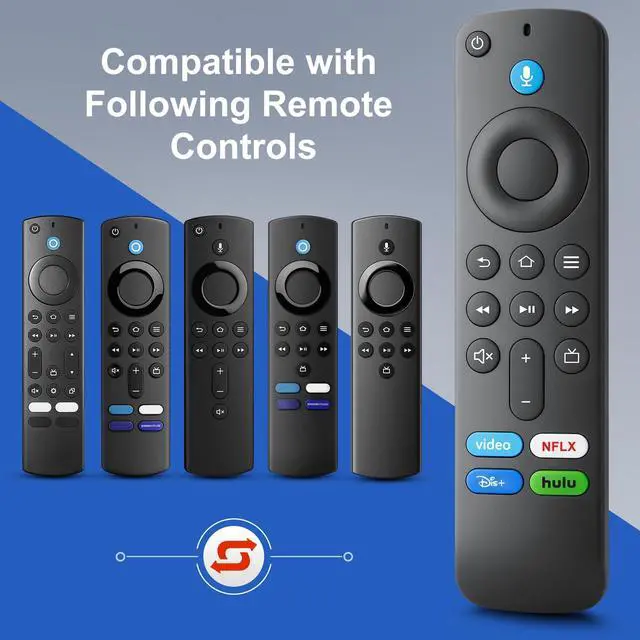 Alt view image 3 of 7 - Voice Remote Replacement for Fire TV Stick, Cube & Amazon Fire TVs | One-Touch Access to Your Favorites Voice Remote with NFLX, Dis+, Hulu & Video Shortcut Keys for Fire TV Stick/Cube