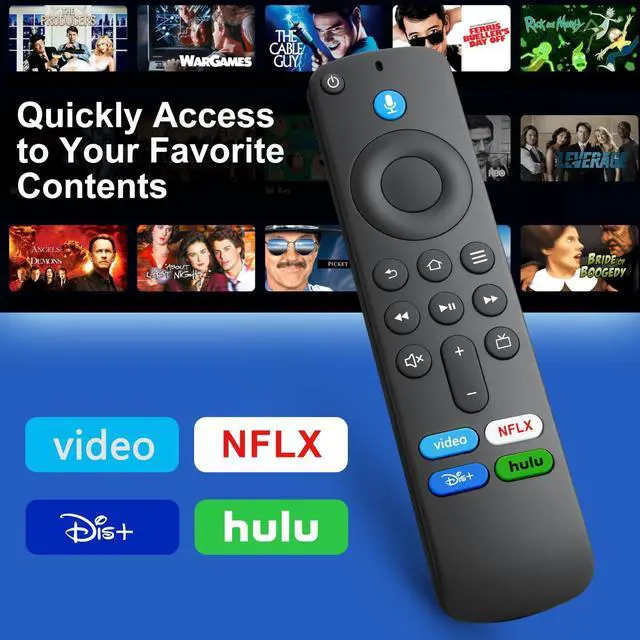 Alt view image 5 of 7 - Voice Remote Replacement for Fire TV Stick, Cube & Amazon Fire TVs | One-Touch Access to Your Favorites Voice Remote with NFLX, Dis+, Hulu & Video Shortcut Keys for Fire TV Stick/Cube