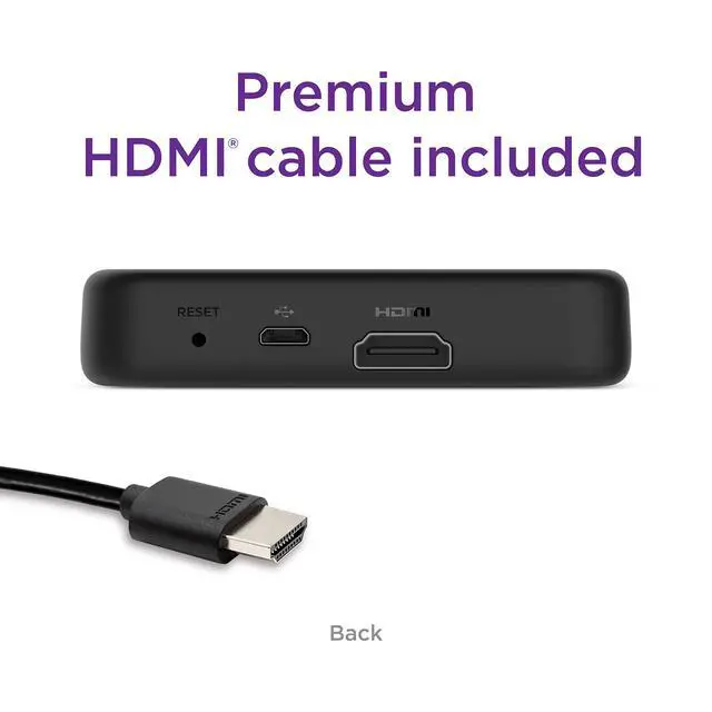 Alt view image 3 of 7 - Premiere | HD/4K/HDR Streaming Media Player, Simple Remote and Premium HDMI Cable, Black