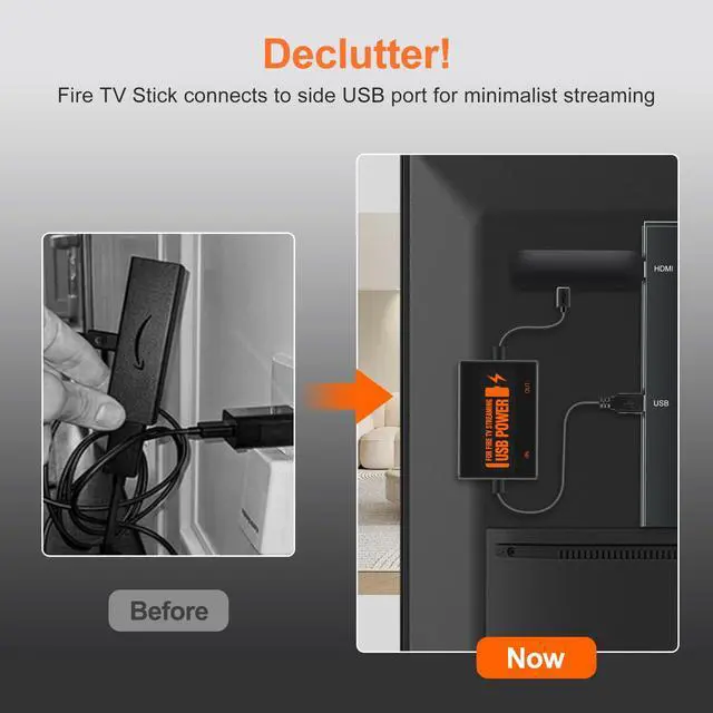 Alt view image 7 of 7 - Fire Stick Power Adapter, USB Power Cable for Fire TV Stick, Powers Streaming TV Sticks Directly from TV's USB Port, 5V/2.1A for FireStick 2/3/4K/4K Max/Lite, Eliminates the Need for AC Adapter