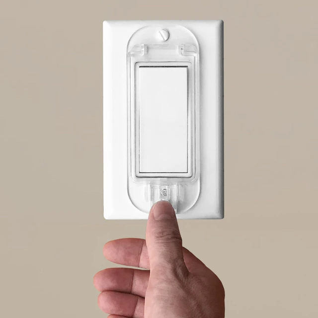 Alt view image 3 of 7 - 4 Pack Rocker Light Switch Cover Guard, Baby Proof, Clear Wall Switch Protector, Prevents Accidental On/Off, Protects Circuits from Kids & Pets, Easy Install, Screws Included