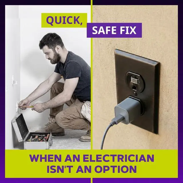 Alt view image 4 of 7 - Loose Outlet Plug Fix | Outlet Tightener | Clear 10-Pack | Loose plug outlet insert keeps plugs from falling out, creates a snug fit, and helps secure outlets that are too loose