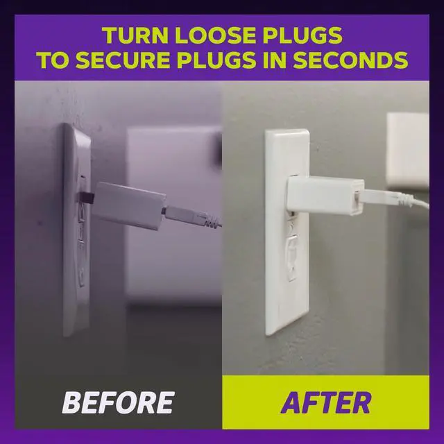 Alt view image 7 of 7 - Loose Outlet Plug Fix | Outlet Tightener | Clear 10-Pack | Loose plug outlet insert keeps plugs from falling out, creates a snug fit, and helps secure outlets that are too loose
