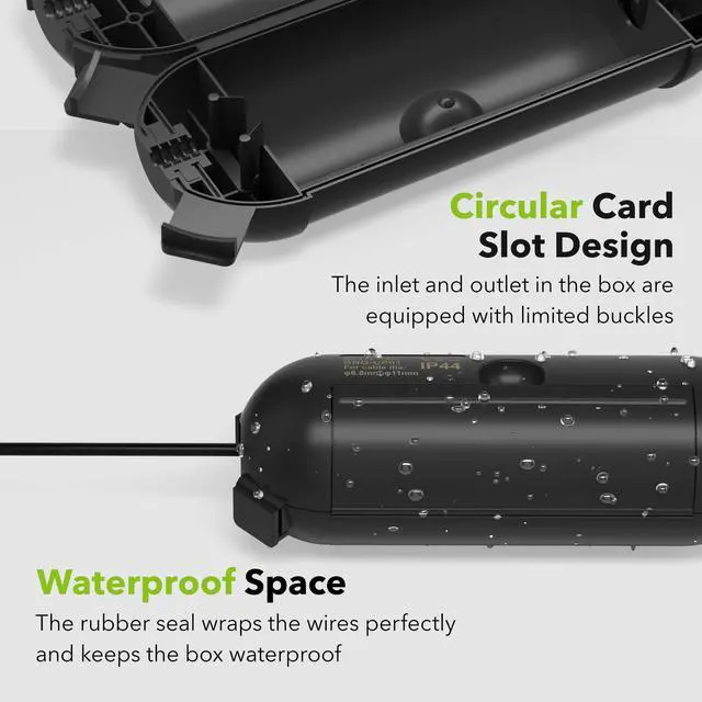 Alt view image 5 of 7 - BN-LINK 1 Pack Outdoor Extension Cord Safety Cover, Black | Waterproof Cord Connector Protector for String Lights, Outdoor Tools, Holiday Lights, Camping, and Garden Tools