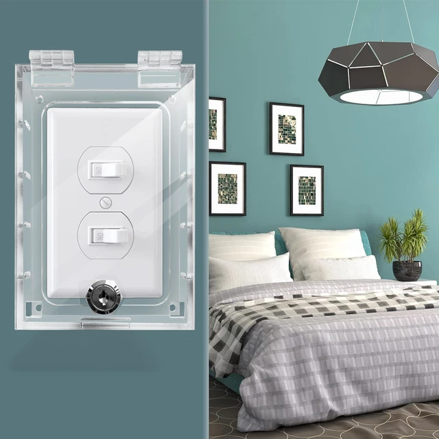 Main image of Switch Cover,Baby Proof Light Outlet Covers,Child Safety Switch Plate Guard,Wall Plug Box,Kids Electrical Protector Box Fits All Outlet 4.95" H X 3.35" W X 1.77" D or Smaller (1 Pack)