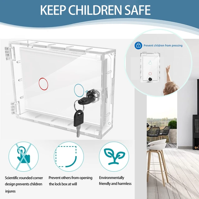 Alt view image 5 of 7 - Switch Cover,Baby Proof Light Outlet Covers,Child Safety Switch Plate Guard,Wall Plug Box,Kids Electrical Protector Box Fits All Outlet 4.95" H X 3.35" W X 1.77" D or Smaller (1 Pack)