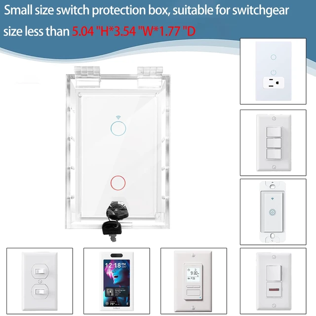 Alt view image 6 of 7 - Switch Cover,Baby Proof Light Outlet Covers,Child Safety Switch Plate Guard,Wall Plug Box,Kids Electrical Protector Box Fits All Outlet 4.95" H X 3.35" W X 1.77" D or Smaller (1 Pack)