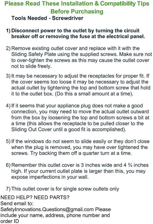 Alt view image 2 of 6 - 6-Pack Self-Closing Outlet Covers (For Center Screw Outlets Only) - Measures 3"Wide x 4.75"High-An Alternative To Wall Socket Plugs for Child Proofing Outlets, (1-Screw), (White)