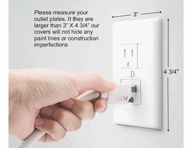 Alt view image 4 of 6 - 6-Pack Self-Closing Outlet Covers (For Center Screw Outlets Only) - Measures 3"Wide x 4.75"High-An Alternative To Wall Socket Plugs for Child Proofing Outlets, (1-Screw), (White)