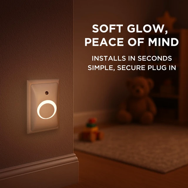 Alt view image 2 of 6 - Childproof Outlet Covers & Night Light (1-Pack) | Secure & Tamper Resistant | Childproof, Babyproof, Toddler Proof, Child Safety Socket Cover | Light Sensor or Manual Toggle | Patent Pending