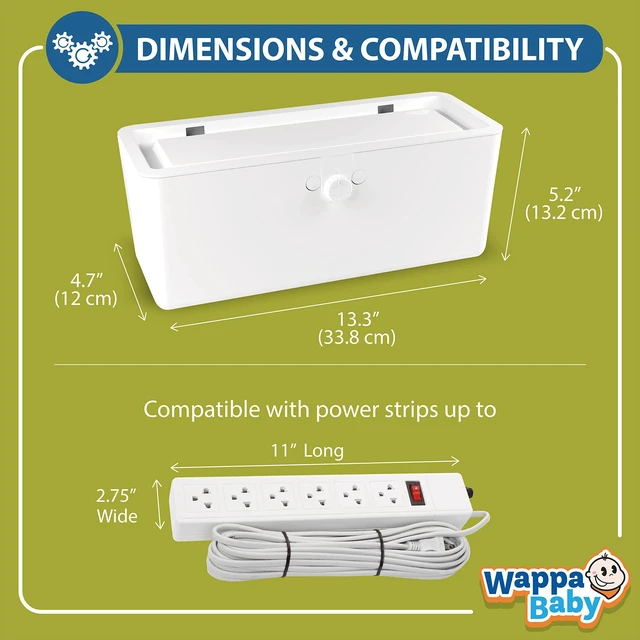 Alt view image 6 of 6 - Power Strip Cover Box - Effectively Baby Proofs Power Strip with Patented Dual Lock. Convenient Side Openings for Cords & Cables. Protects Small Hands & Fingers