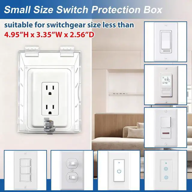 Alt view image 3 of 7 - Smart Home Switch Cover,Baby Proof Light Outlet Covers,Wall Plug Box,Kids Electrical Protector Box Fits Outlet 4.95" H X 3.35" W X 2.56" D or Smaller