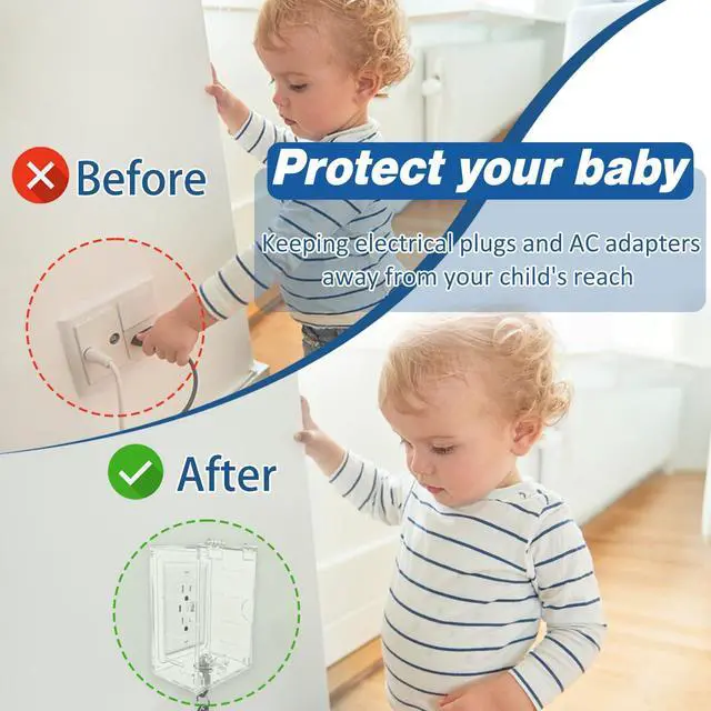 Alt view image 4 of 7 - Smart Home Switch Cover,Baby Proof Light Outlet Covers,Wall Plug Box,Kids Electrical Protector Box Fits Outlet 4.95" H X 3.35" W X 2.56" D or Smaller