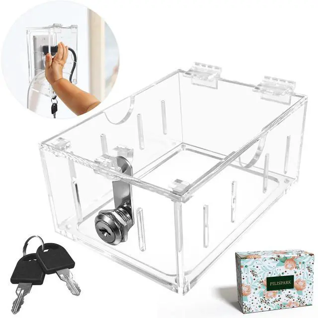 Alt view image 7 of 7 - Smart Home Switch Cover,Baby Proof Light Outlet Covers,Wall Plug Box,Kids Electrical Protector Box Fits Outlet 4.95" H X 3.35" W X 2.56" D or Smaller
