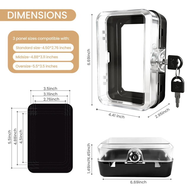 Alt view image 2 of 7 - 1 Pack Universal Baby Safety Electrical Outlet Cover Box Childproof Plug Cover - More Space for Large Plugs Easy to Install & Use Fit Socket Protector (Black)