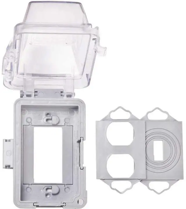 Alt view image 2 of 7 - MM420C 1-Gang Nonmetallic Extra Duty Weatherproof In-Use Horizontal/Vertical 16-in-1 Standard Cover, 2.75 in, Clear