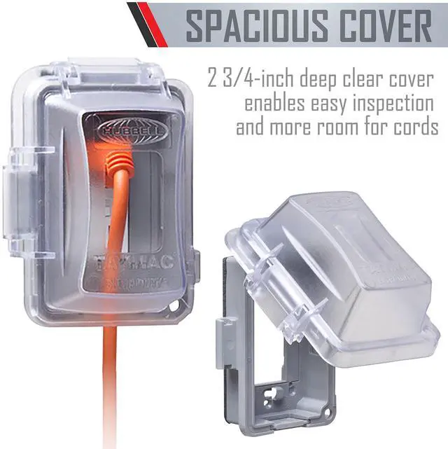 Alt view image 6 of 7 - MM420C 1-Gang Nonmetallic Extra Duty Weatherproof In-Use Horizontal/Vertical 16-in-1 Standard Cover, 2.75 in, Clear
