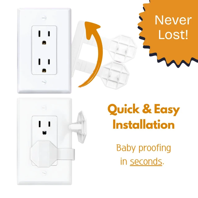 Alt view image 2 of 7 - Outlet Covers Baby Proofing (6 Pack) Always-Connected Child Proof Outlet Plug Covers for Electrical Outlets Easy Install Baby Outlet Covers, 12-Outlet Coverage