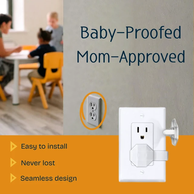 Alt view image 5 of 7 - Outlet Covers Baby Proofing (6 Pack) Always-Connected Child Proof Outlet Plug Covers for Electrical Outlets Easy Install Baby Outlet Covers, 12-Outlet Coverage