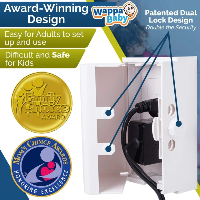 Alt view image 4 of 7 - Outlet Cover BOX Baby Proofing (2 Pack) Patented Dual-Lock for Much Better Toddler Proofing, Easier Operation, Simple 3 Step Install with Included Screws. Provides Extra Space Inside for Plugs (White)
