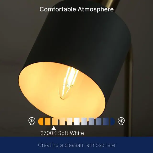 Alt view image 6 of 7 - 60W Equivalent LED Chandelier Light Bulbs, Dimmable, E12 Base, Clear B11 LED Filament Candelabra Bulbs, 2700K Soft White, 6 Pack