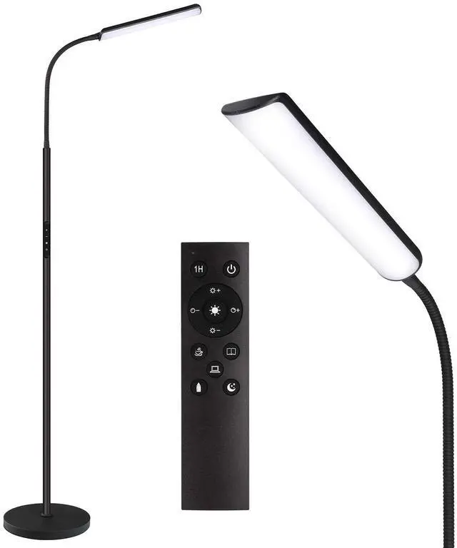 Main image of LED Floor Lamp, Bright 15W Floor Lamps for Living Room with 1H Timer, Stepless Adjustable 3000K-6000K Colors & Brightness Standing Lamp with Remote & Touch Control Reading Floor Lamps